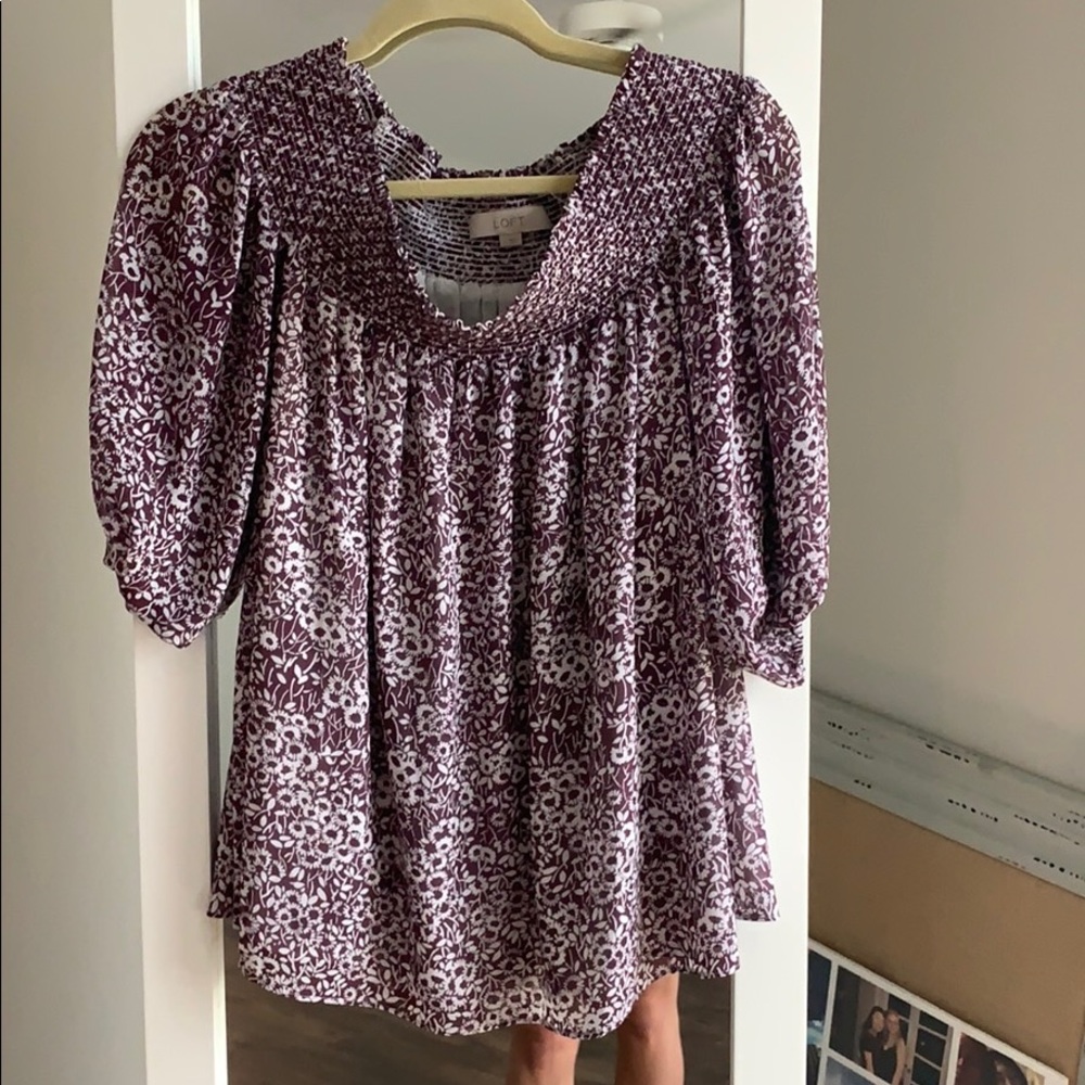 purple floral off the shoulder top